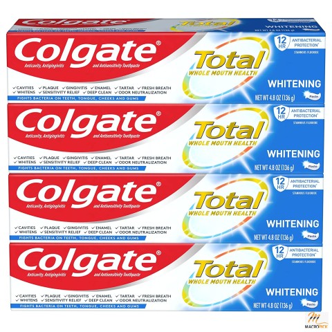 Pack of 4 Mint Flavor Whitening Toothpaste  Paste Contains Fluoride, Gluten-Free, Sugar-Free