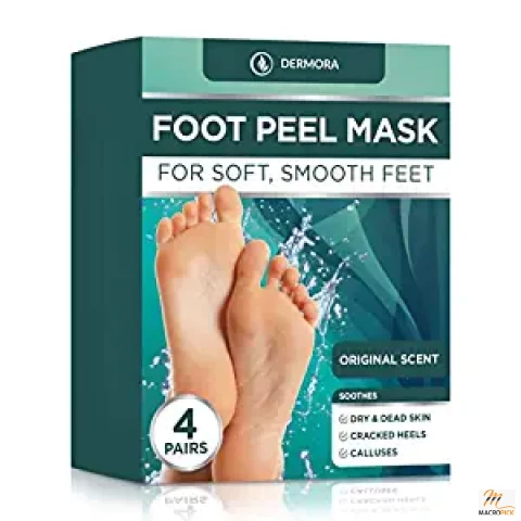 Pack of 4 Foot Peel Mask Dead Skin Remover for Cracked, Dry Feet, & Callus, Scents | Multiple