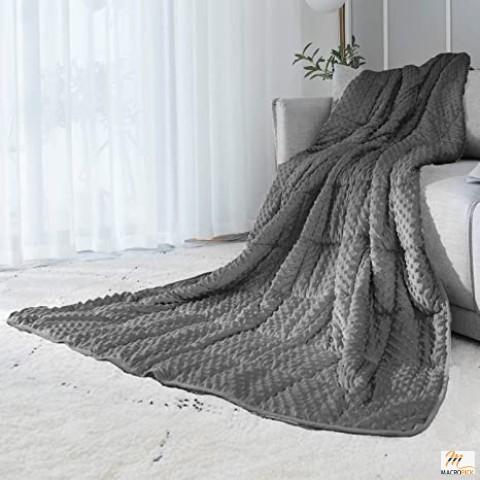 Gray Colored Luxury Velvet Weighted Blanket for All Season, Material | Polyester