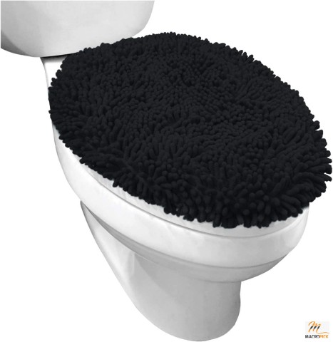 Bathroom Toilet Lid Cover Extra-Soft Plush For Seat Shaggy Microfiber Cover