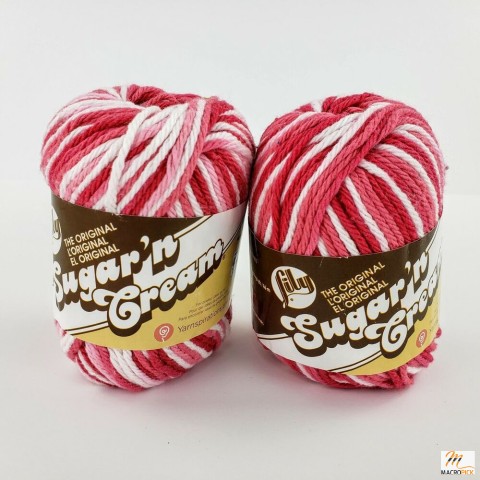 Cotton Yarn Original Sugar 'n Cream,solids stripes ombres,2Pack
