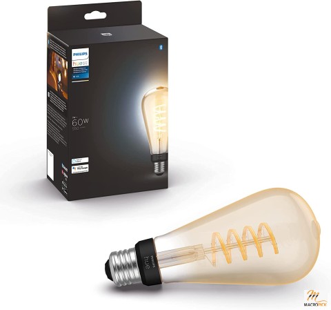 LED Vintage Edison Bulb with Bluetooth and Hub Compatibility/Warm-White to Cool-White Dimmable Smart Filament ST23