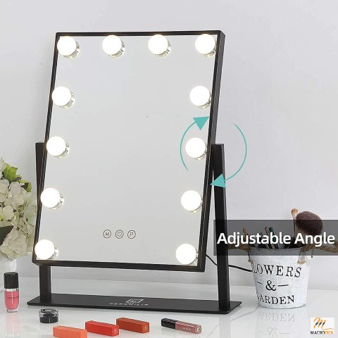Lighted Makeup Mirror | Hollywood Mirror Smart Touch Control 3Colors Dimable Light Detachable