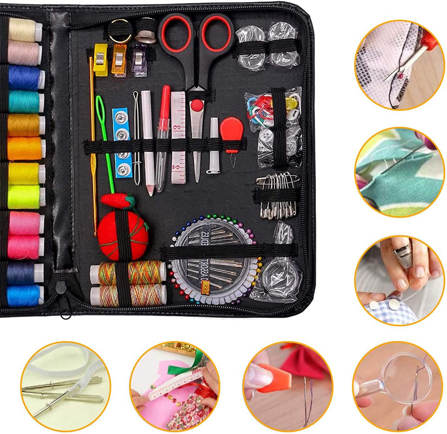 Sewing Kit Large Sewing Supplies Adults Sewing Kits for Beginners Emergency  KidsTravel Home with Needles Scissor Thimble Thread